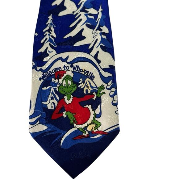 Huntington How The Grinch Stole Christmas Welcome To Whoville Vintage Necktie - Picture 4 of 9